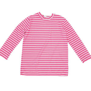 ELK American Classic Rashguard Girls Size 12 Pink White Stripe Long Sleeve Top